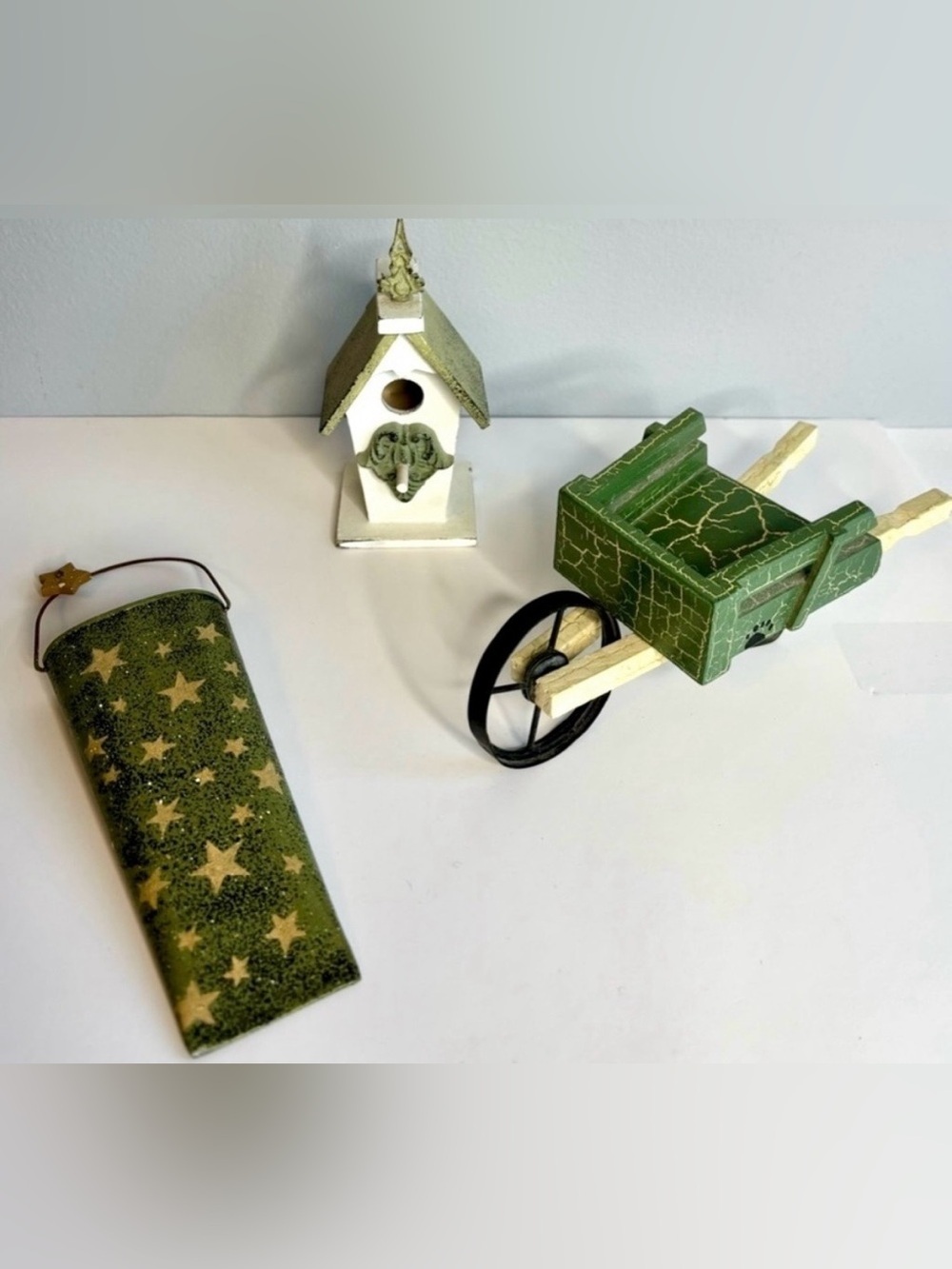 BIRDHOUSE, BOYD’S WHEELBARROW AND HANGAR DECOR